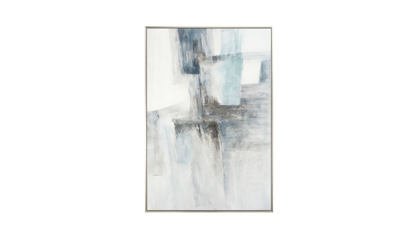 Framed Canvas Quiet Structure - Silver
