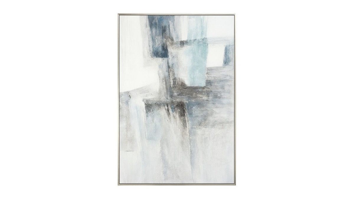 Framed Canvas Quiet Structure - Silver