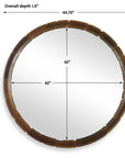 Auger - Amber Glass Round Mirror - Bronze