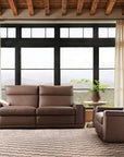 MS - Simone ZG 2 over 2 Power Sofa With Power Headrest and BT speaker - Brown