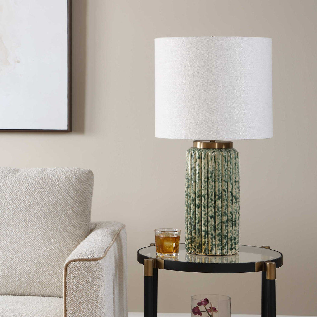 Hensley - Table Lamp - Ivory &amp; Green