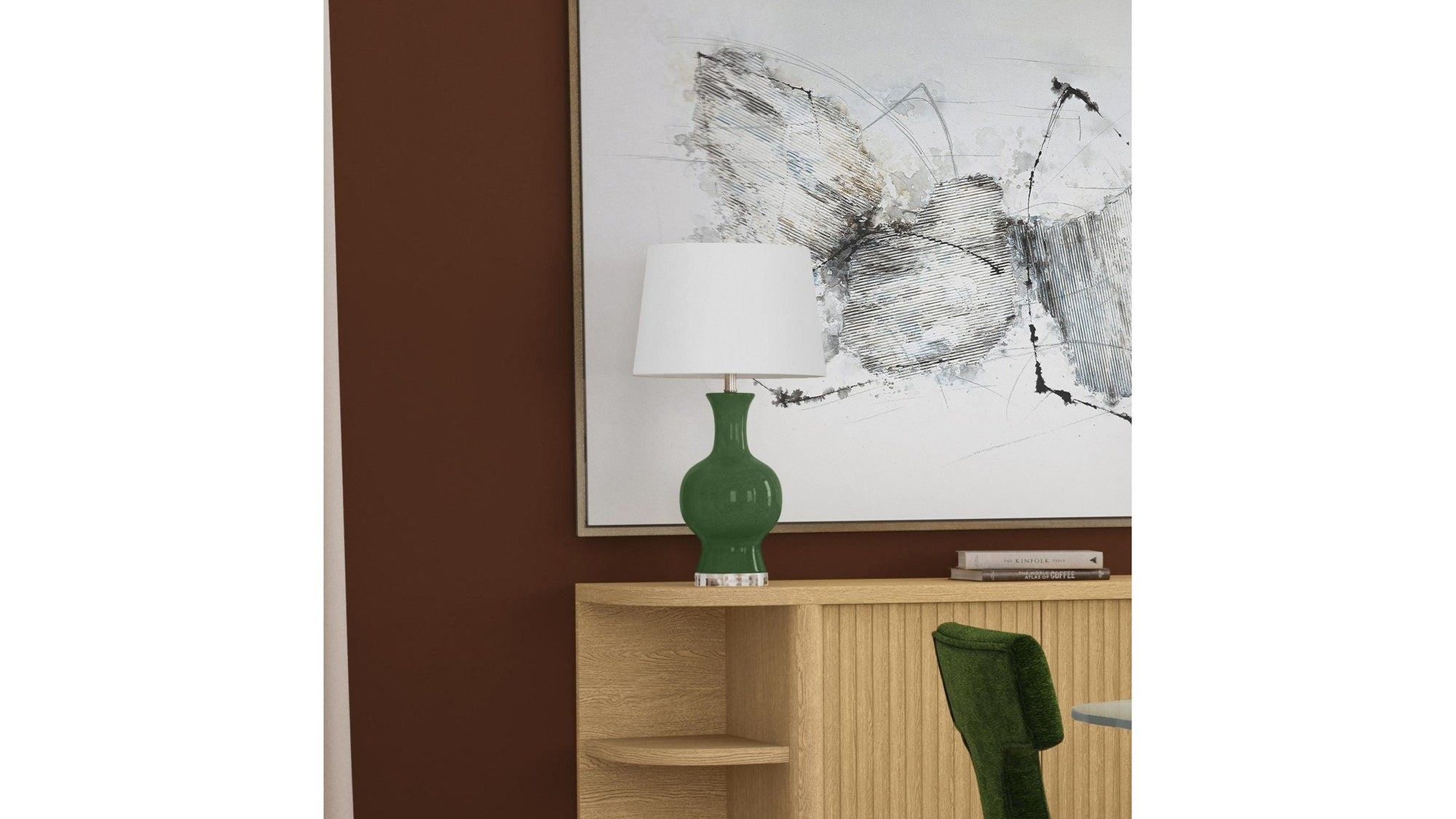 Leithen - Table Lamp - Rich Green / Clear Acrylic