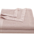 Stonewashed Cotton Waffle Weave - Twin Coverlet - Blush