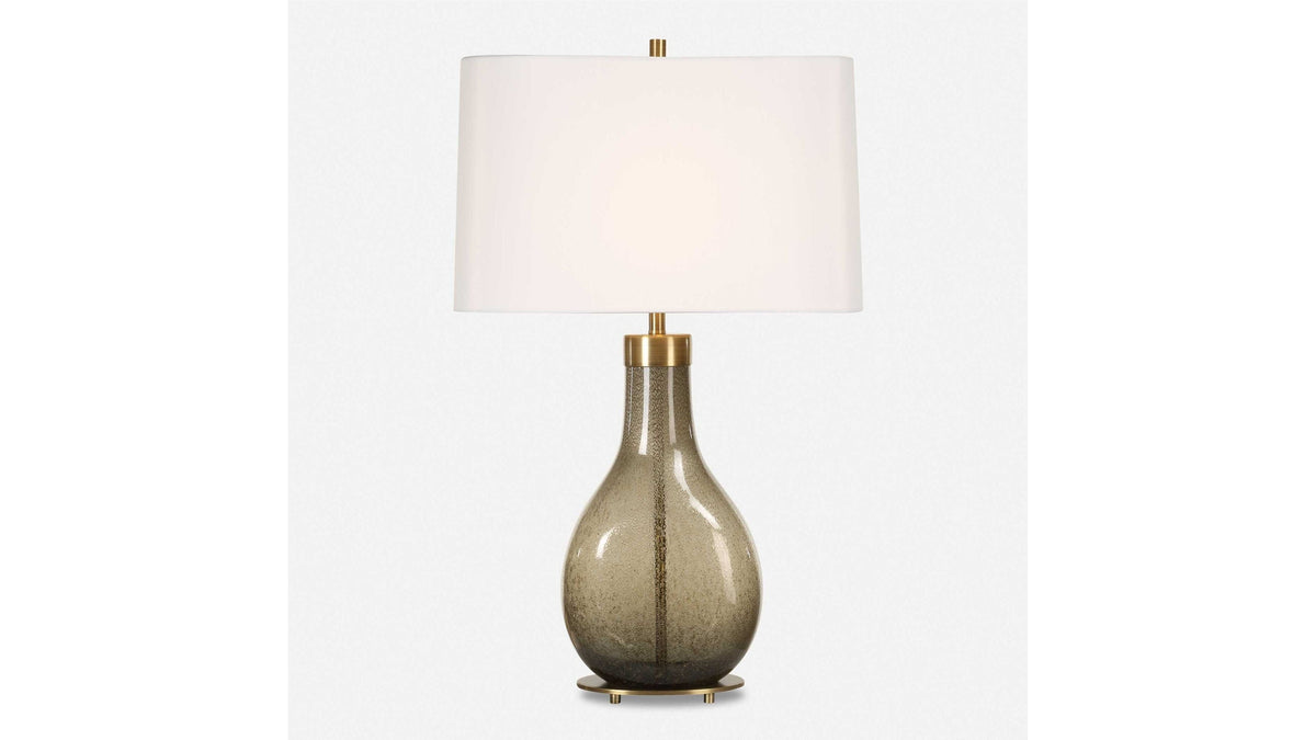 Shyla - Dark Glass Table Lamp - White