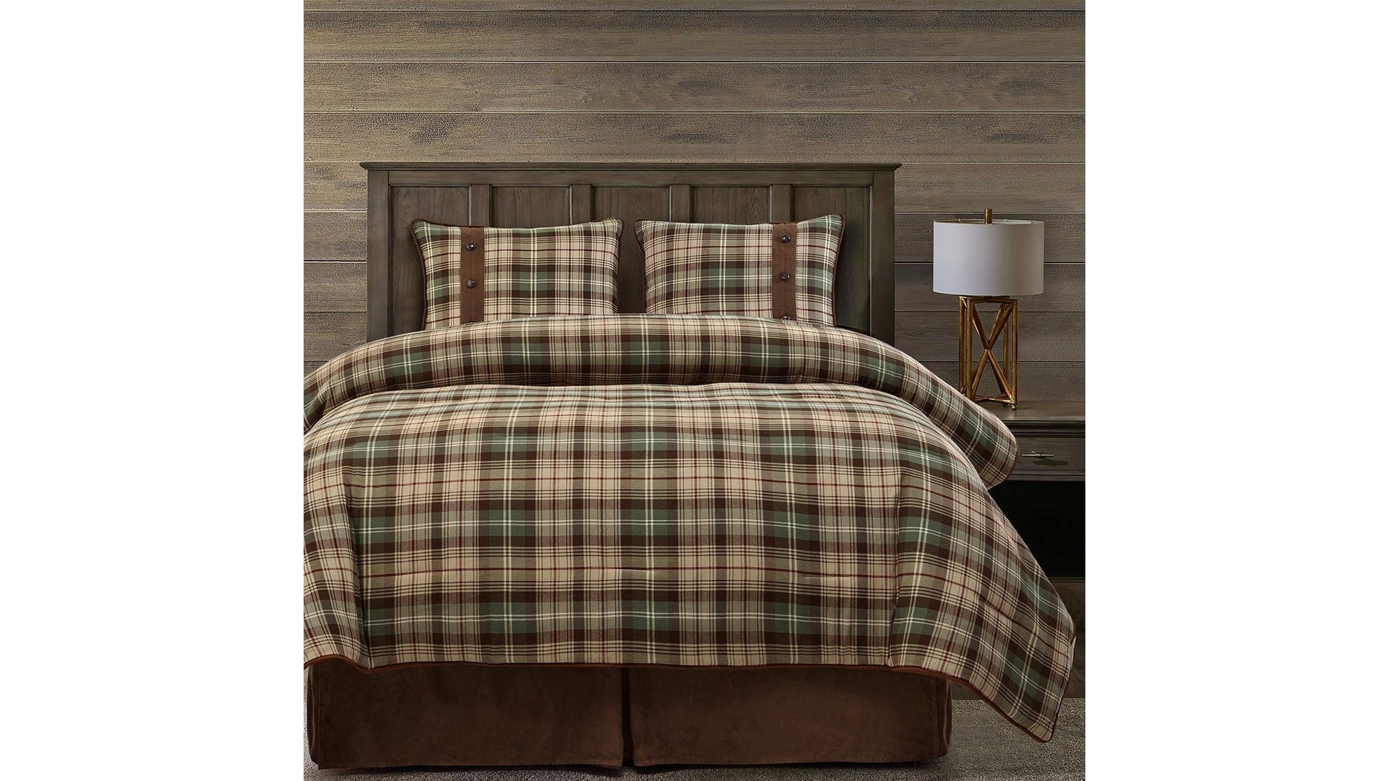 Huntsman - Queen Comforter Set Set of 4 - Brown / Tan