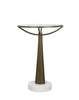 Delgado - Accent Table - Antique Brass / White Marble
