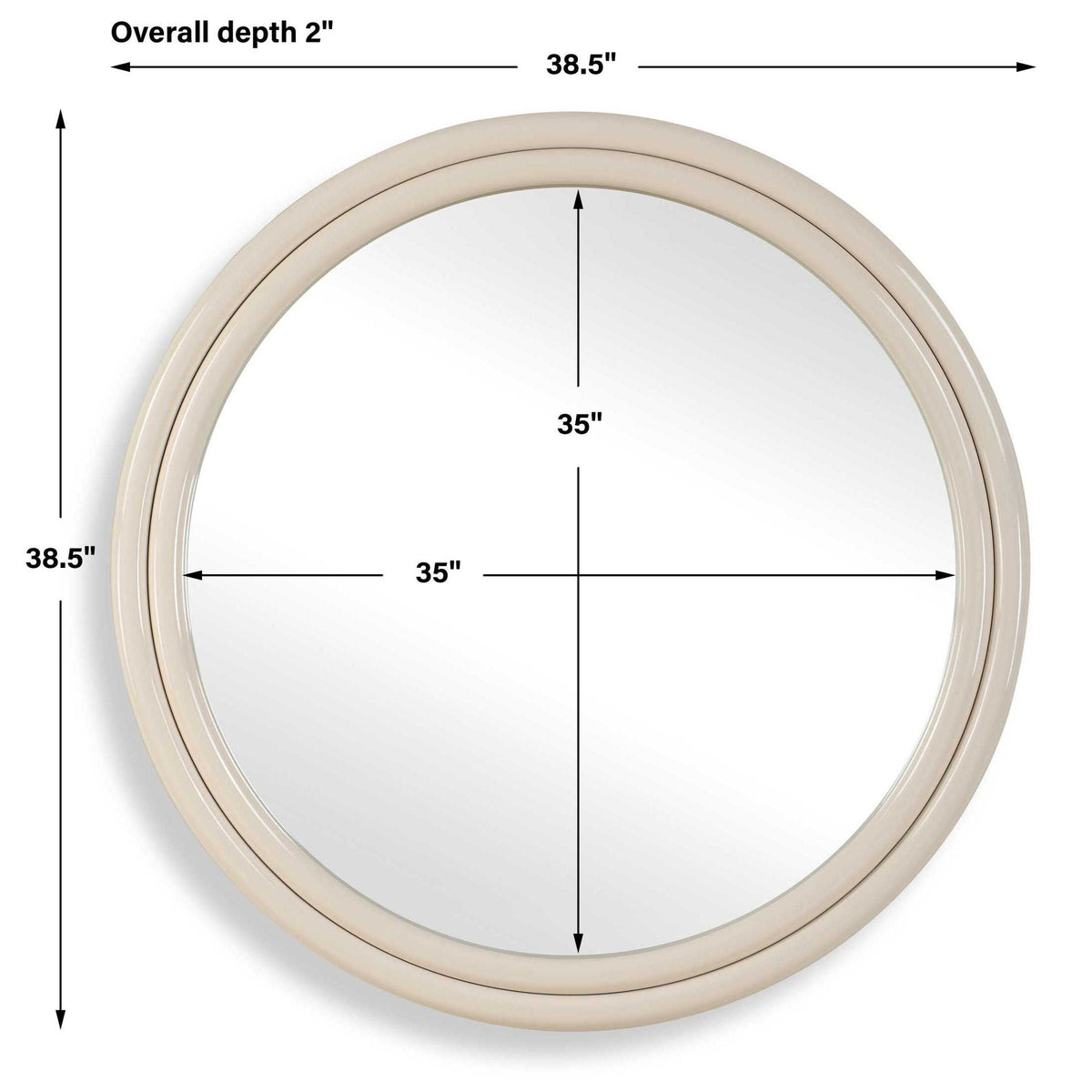 Florian - Warm White Round Mirror - White