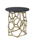 Ariel - Short End Table - Black / Gold