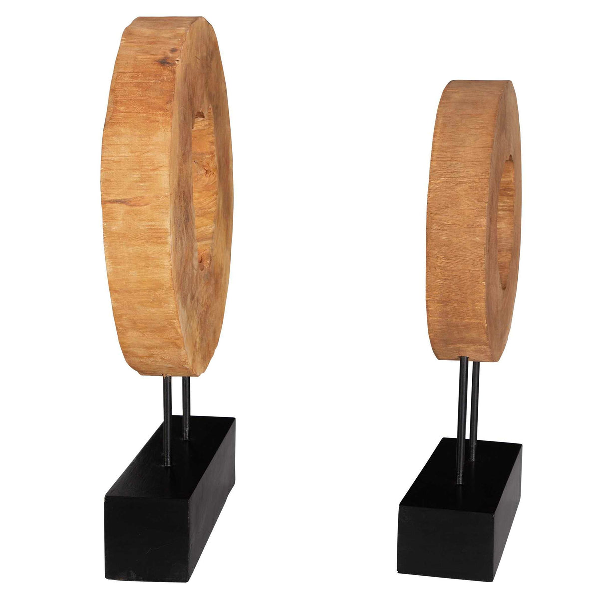 Ashlea - Wooden Sculptures (Set of 2) - Light Brown &amp; Black