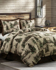 Joshua - Twin Comforter Set (Set of 2) - Brown / Green / Cream