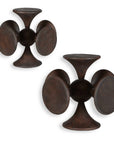 Balanced Harmony - Wooden Sculptures (Set of 2) - Dark Brown