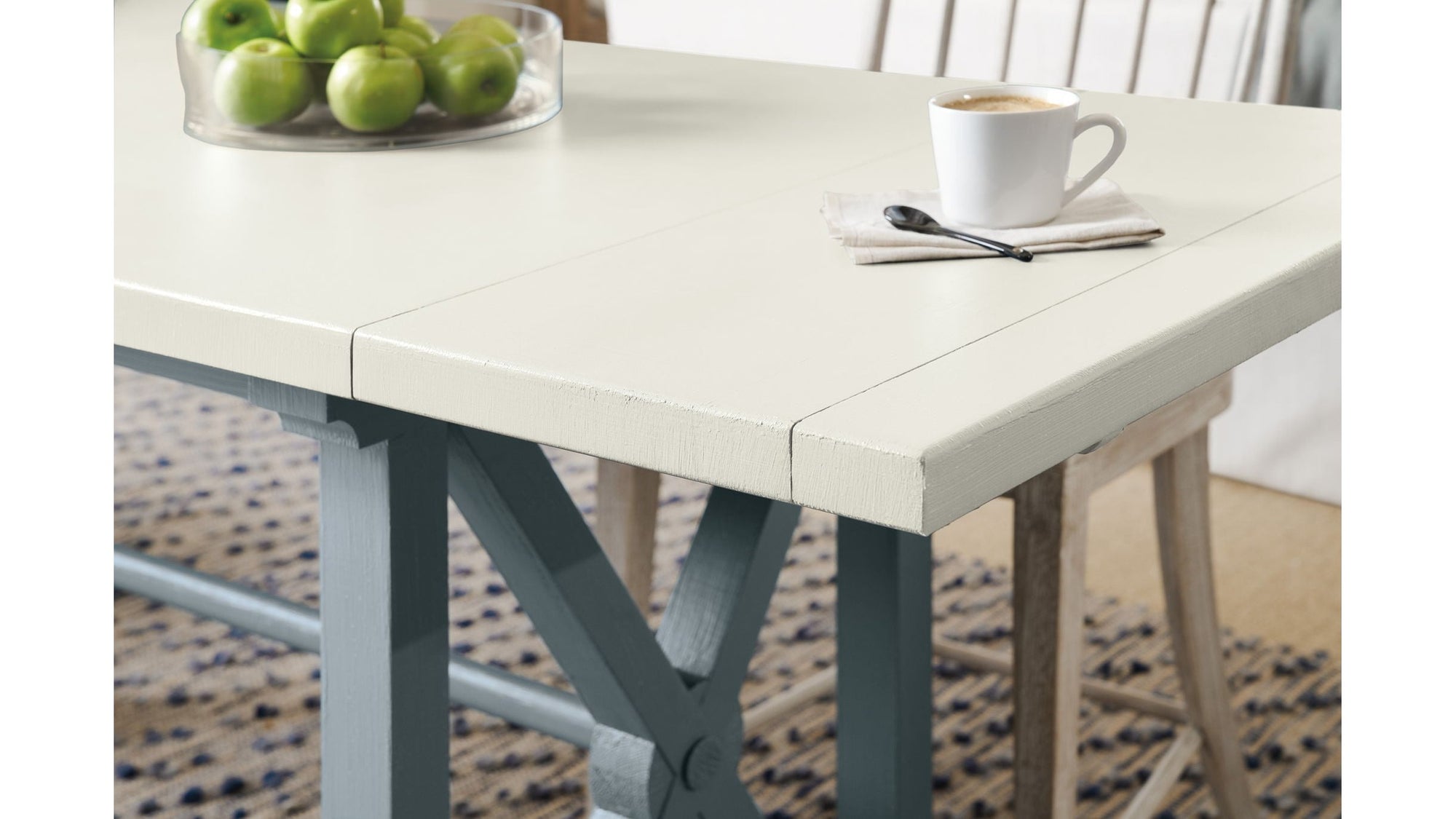 Serenity - Piers Friendship Table With 2-12" Leaves - White