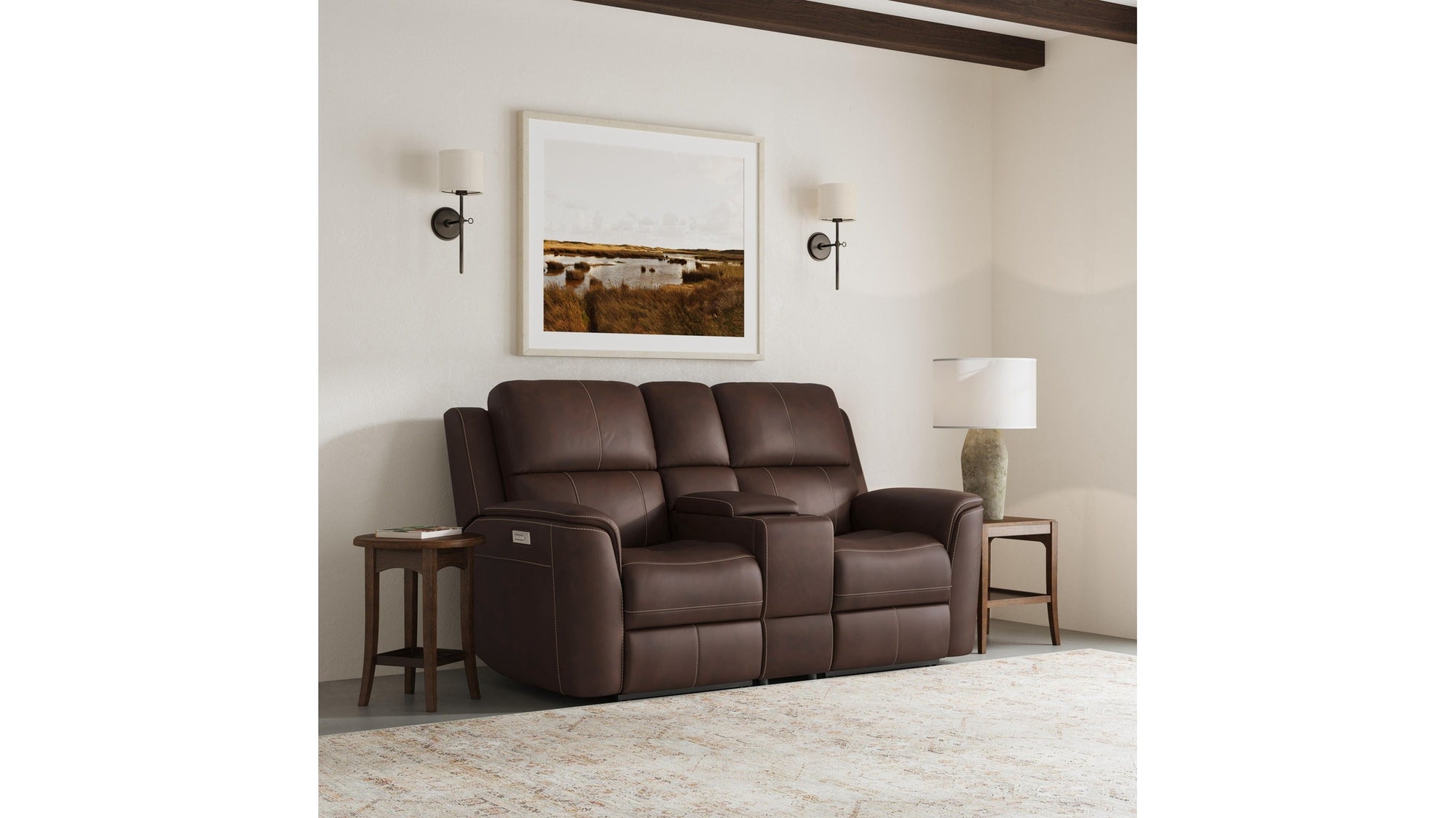 Henry - Power Reclining Loveseat With Console &amp; Power Headrests &amp; Lumbar