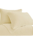 Stonewashed Cotton Velvet - King Quilt Set (Set of 3) - Light Tan