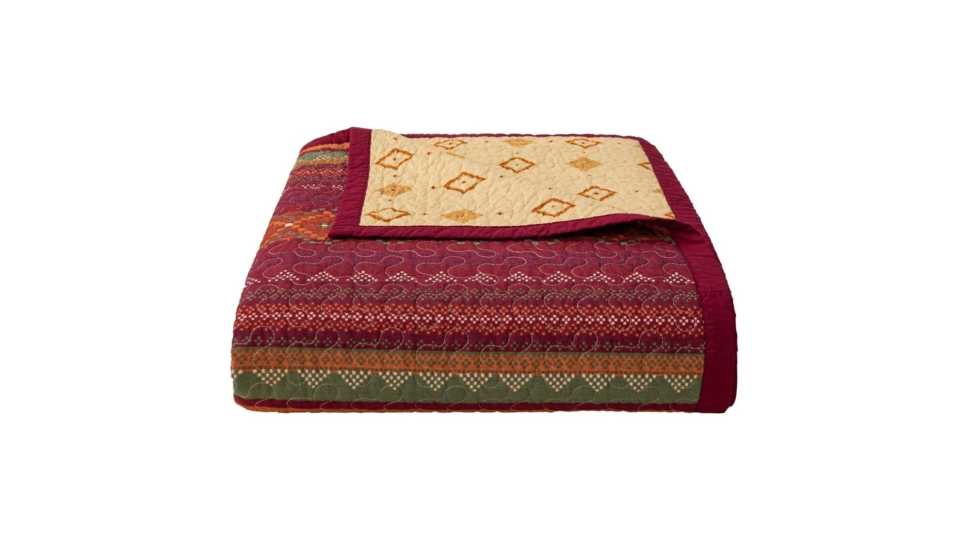 Solace - King Reversible Quilt Set Set of 3 - Red / Orange / Brown