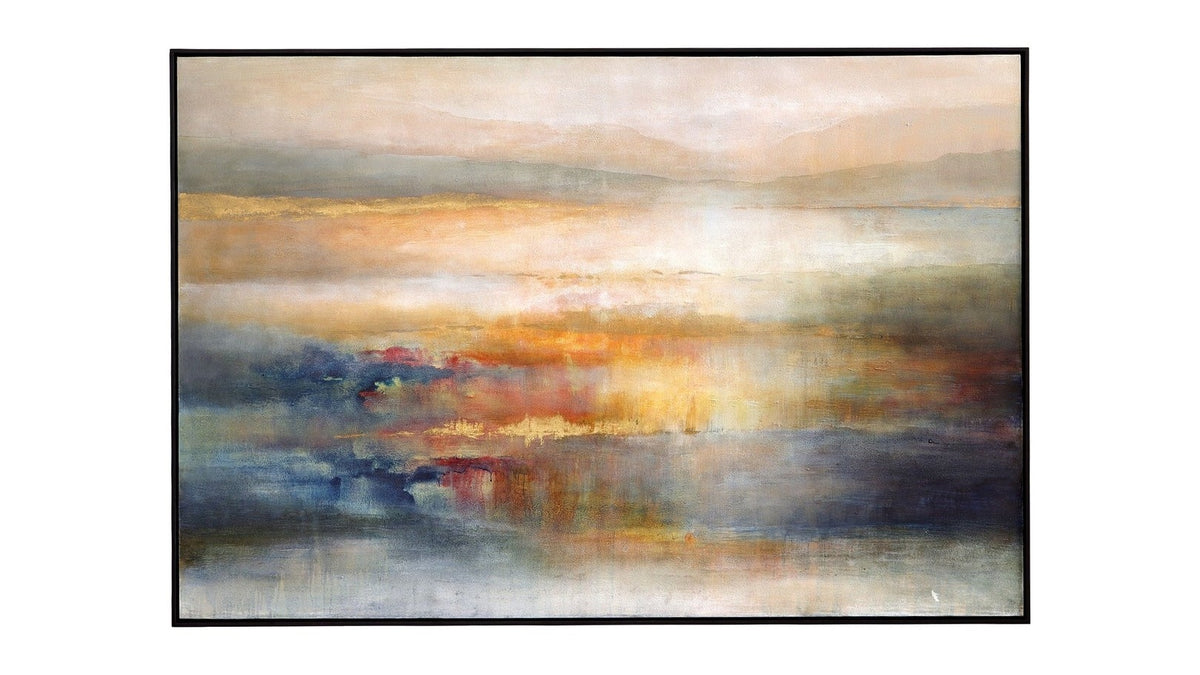 Seafaring Dusk - Hand Painted Abstract Art - Beige