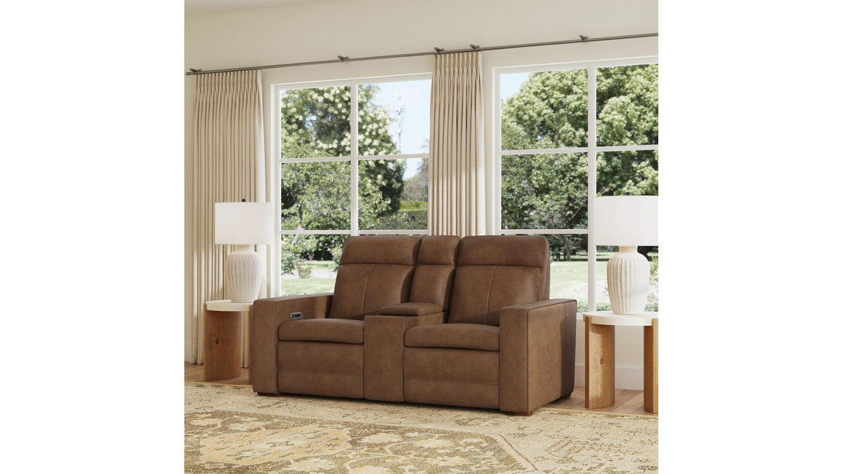 Dutch - Power Reclining Loveseat With Console, Power Headrest &amp; Lumbar