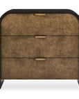 Byrams - 3 Drawer Oak Chest - Brown / Gold / Woodtone