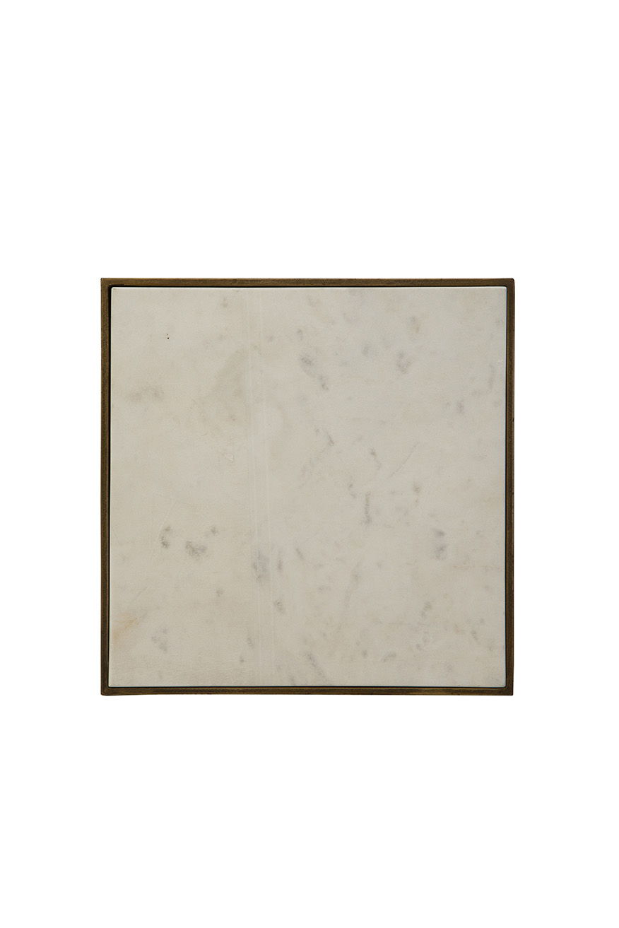 Antony - Side Table - White / Bronze