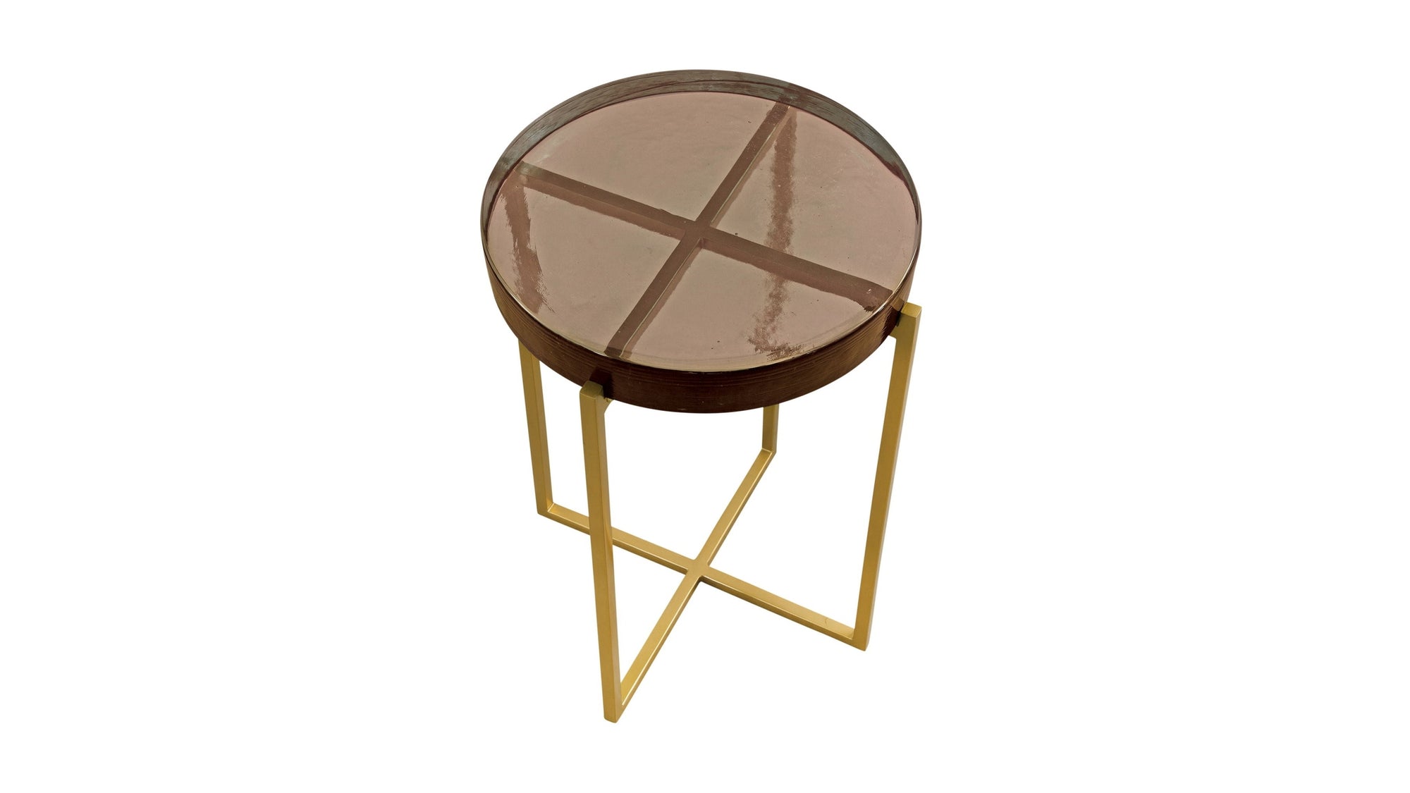 Marilee - Accent Table - Vibrant Red / Sleek Brushed Gold