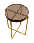Marilee - Accent Table - Vibrant Red / Sleek Brushed Gold