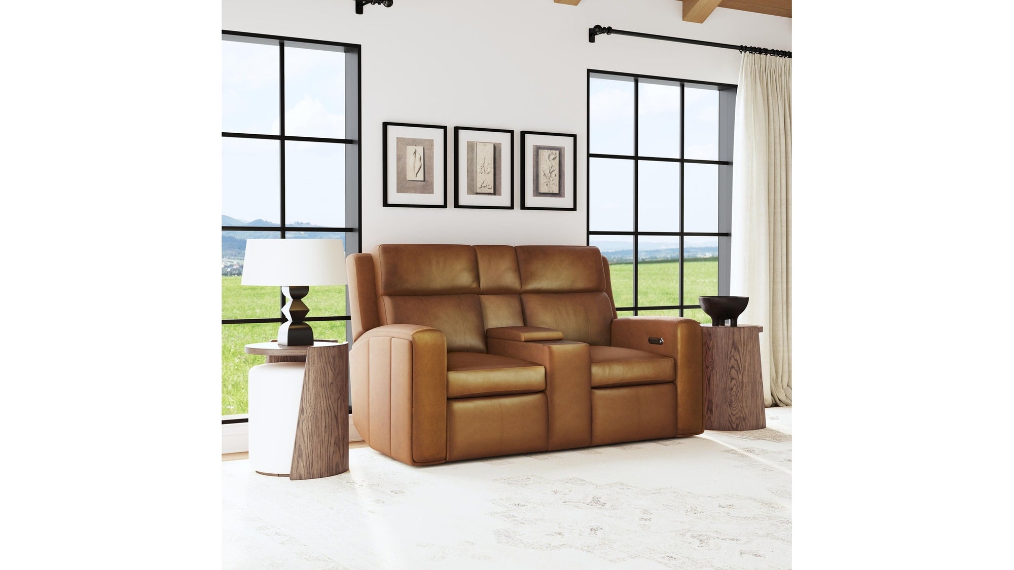 Wyatt - Power Reclining Loveseat With Console &amp; Power Headrests &amp; Lumbar