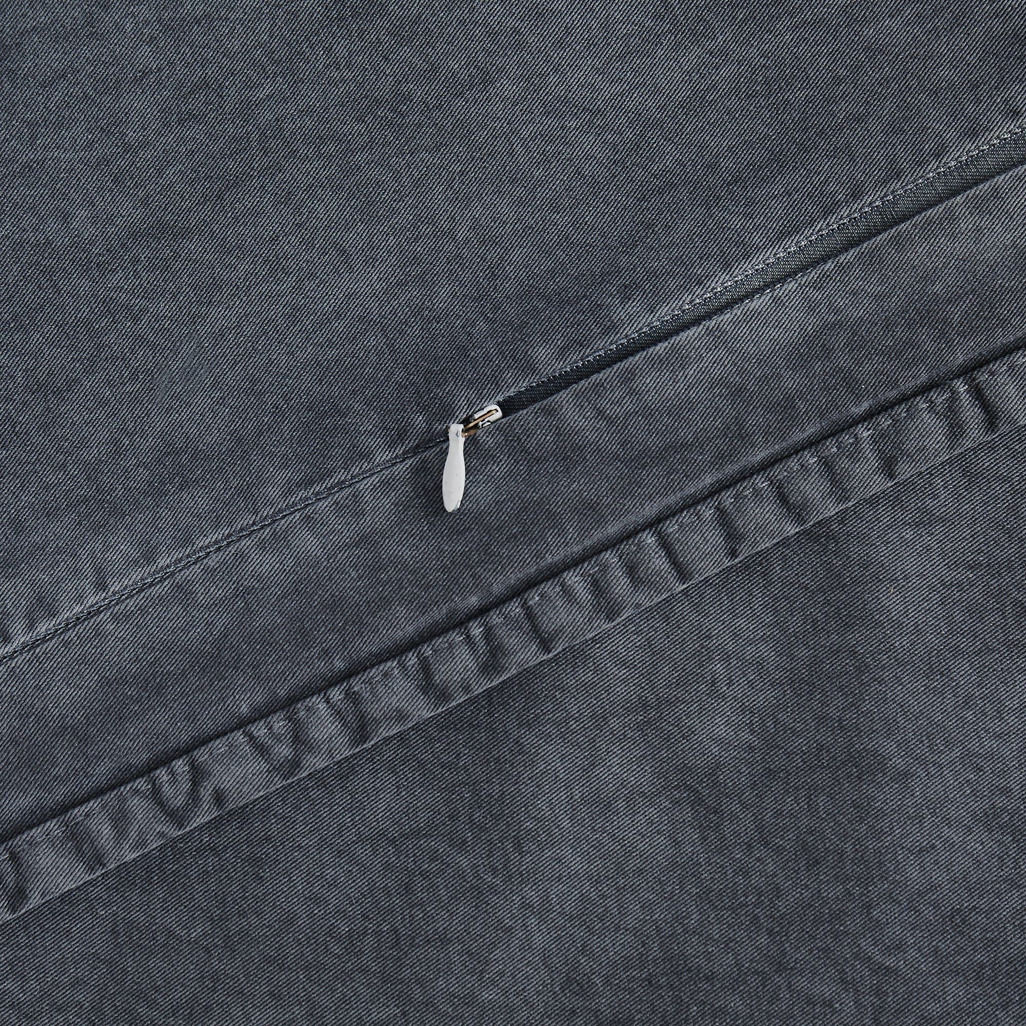Cotton Canvas - Twin Stonewashed Duvet Cover Set (Set of 2) - Charcoal