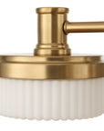 Wedge - 12 Light LED Brass Chandelier - White / Gold
