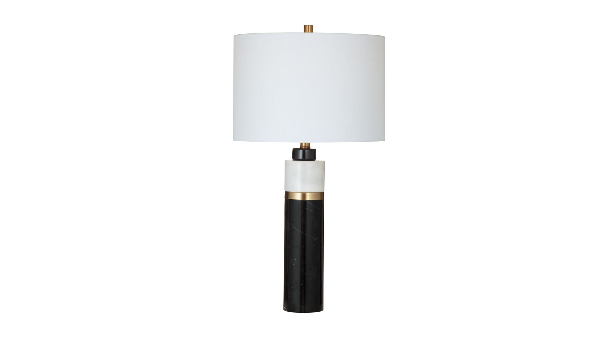 Gregory - Table Lamp - Black / White / Brass