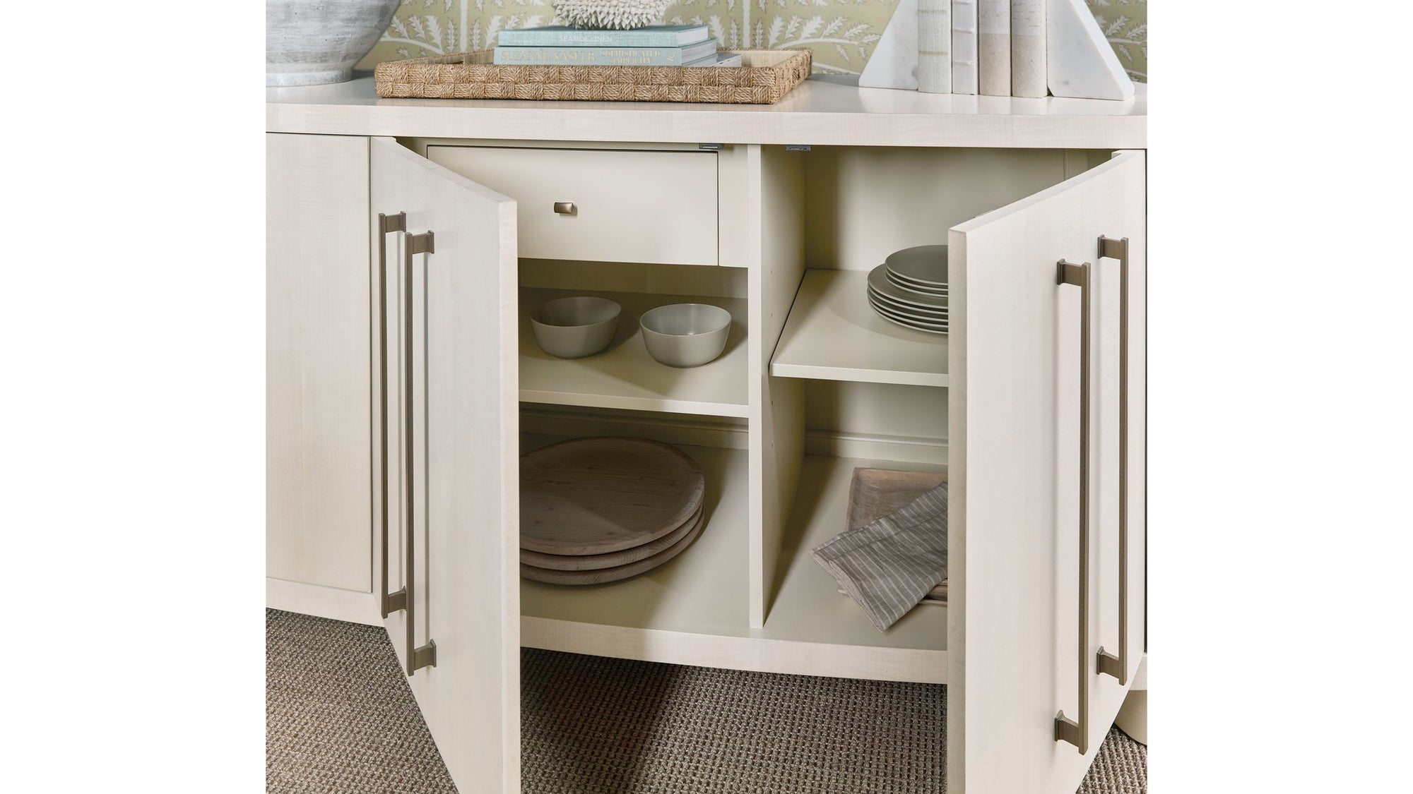 Melange - Bar None Credenza - White