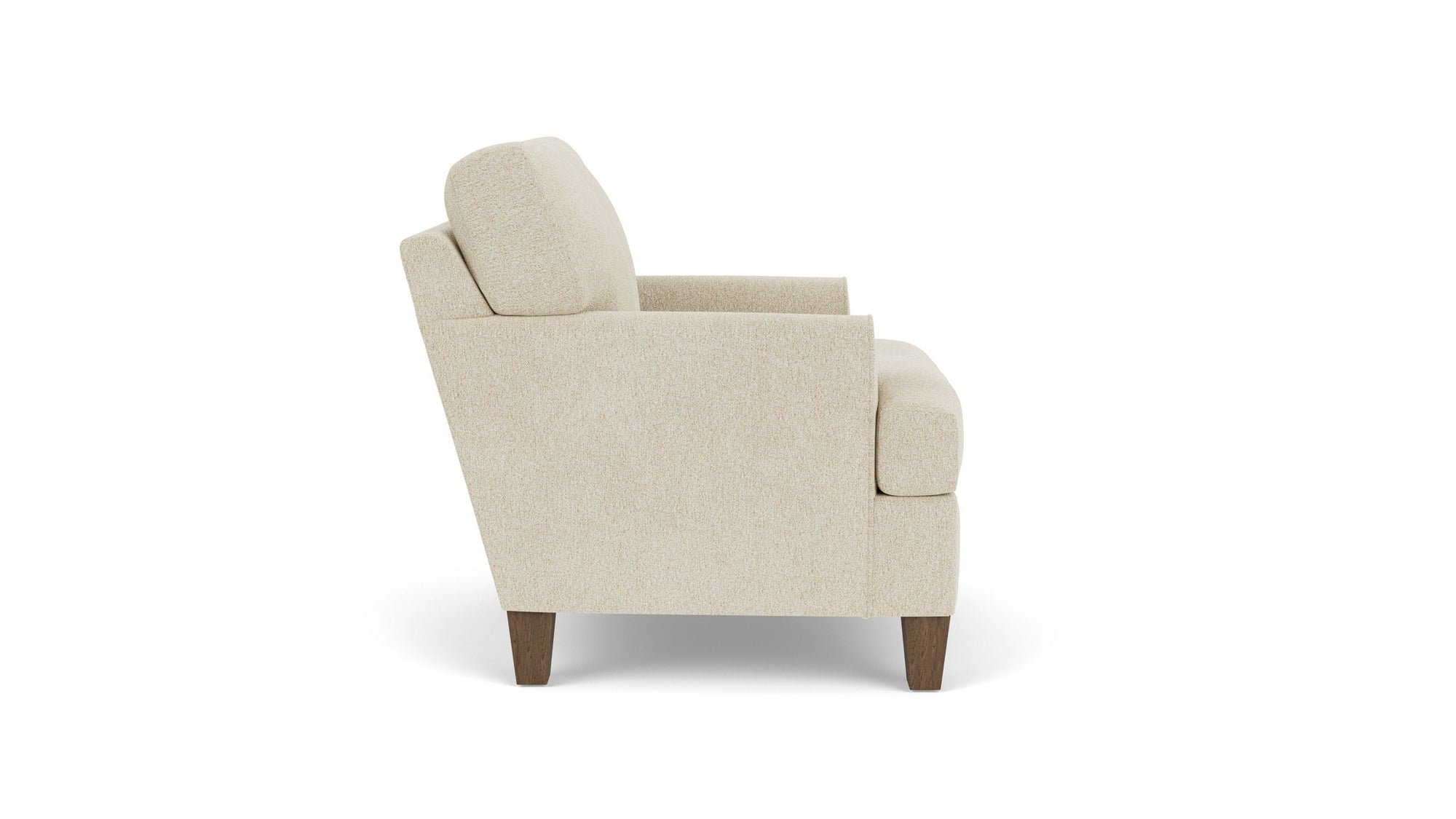 Moxy - Fabric Chair, T-Shaped Seat Cushion, Rounded Mailbox Arms