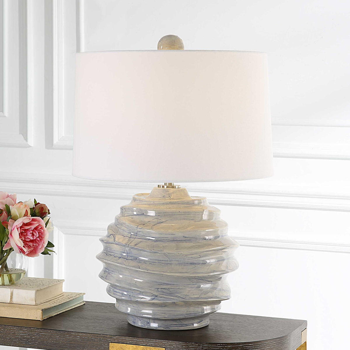 Waves - Blue &amp; White Accent Lamp