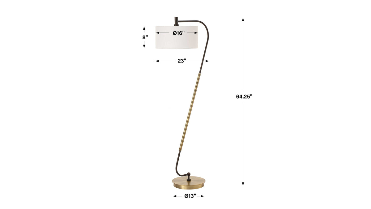 Irwin - Floor Lamp - Curved Brass