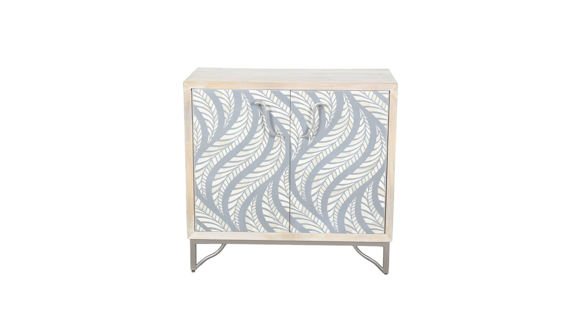 Leia - Bar Cabinet - White Mango / Ivory Bone / Gray