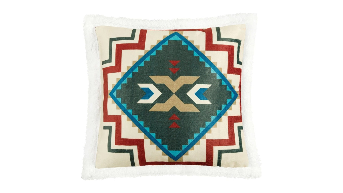 Campfire - Spirit Valley Campfire Sherpa Pillow 6 Per Carton - Multi Color
