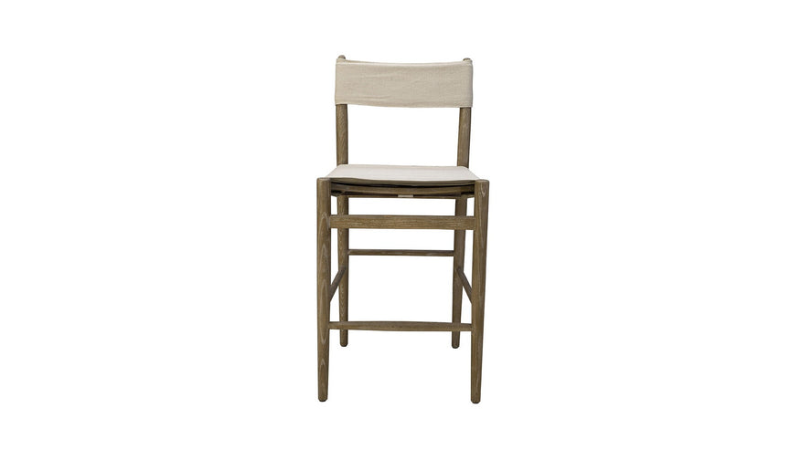Prescott - Linen Counter Stool - Beige / Light Brown