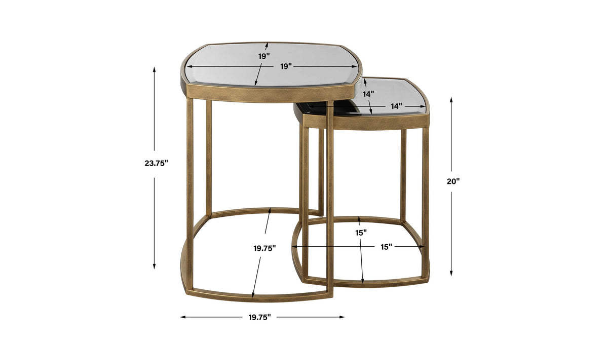 Vista - Nesting Tables Set of 2 - Gold