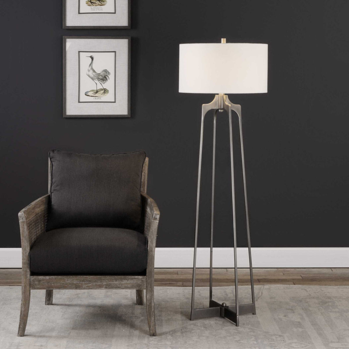 Adrian - Modern Floor Lamp - Silver