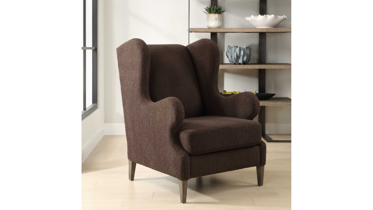 Serpentine - Brown Fabric Accent Chair