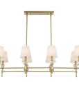 Arques - 8 Light Linear Chandelier - White / Gold