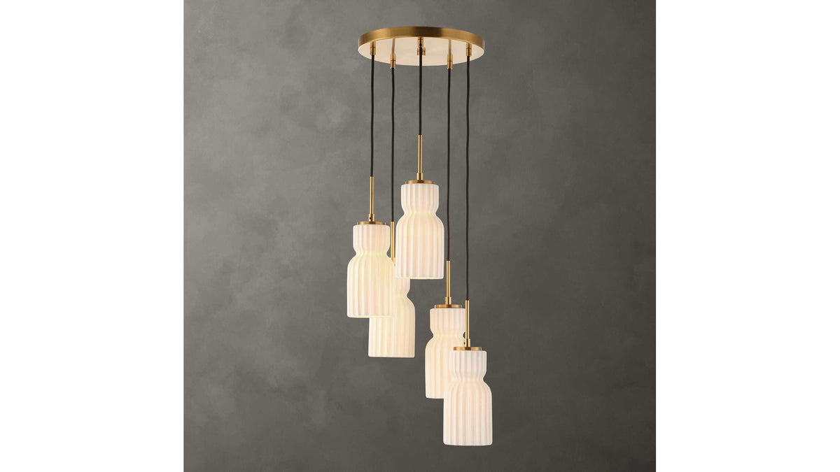 Vanier - 5 Light Cluster Pendant - Gold