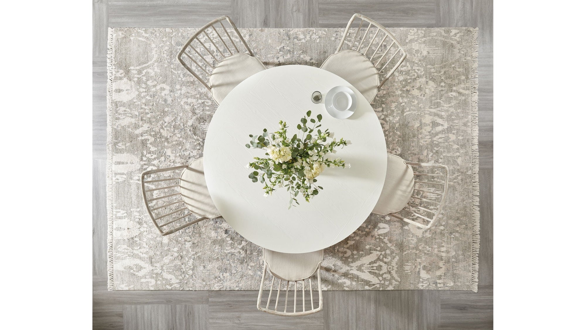 Serenity - Laguna Round Dining Table - Dark Gray / White