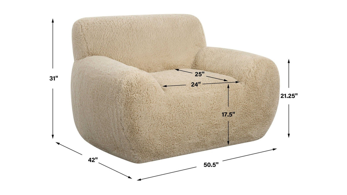 Abide - Sheepskin Accent Chair - Beige