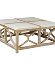 Catali - Stone Coffee Table - White & Light Brown