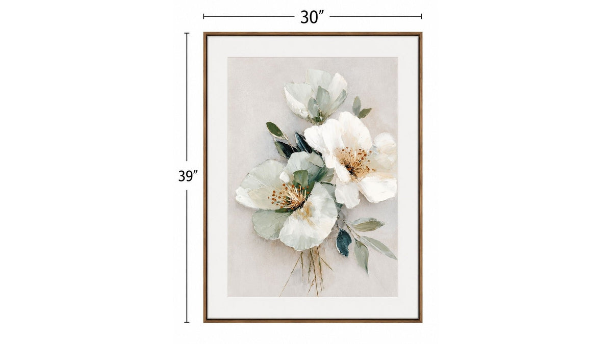 Floral Harmony III Framed Canvas - Pink