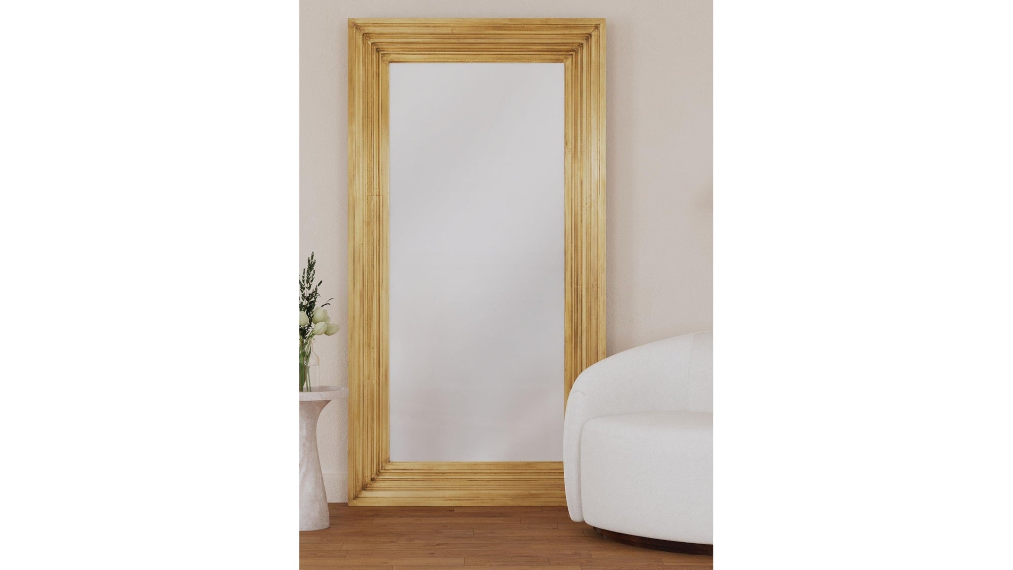 Queenie - Floor Mirror - Brass