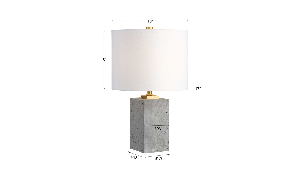 Drexel - Concrete Block Lamp - Gray