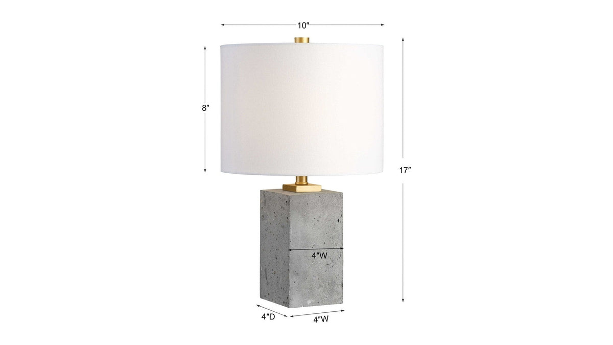 Drexel - Concrete Block Lamp - Gray