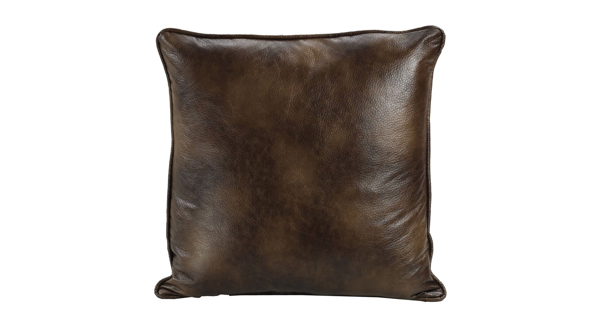 Brown Faux Leather - Euro Pillow - Brown