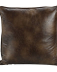 Brown Faux Leather - Euro Pillow - Brown